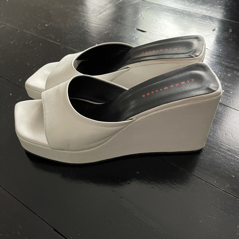 SIMON MILLER white Leather Platforms 7